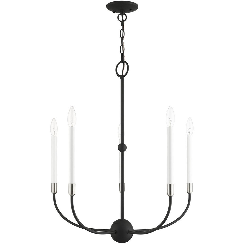Five Light Dimmable Chandelier With Shades