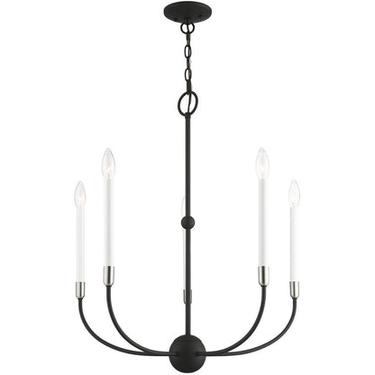 Five Light Dimmable Chandelier With Shades