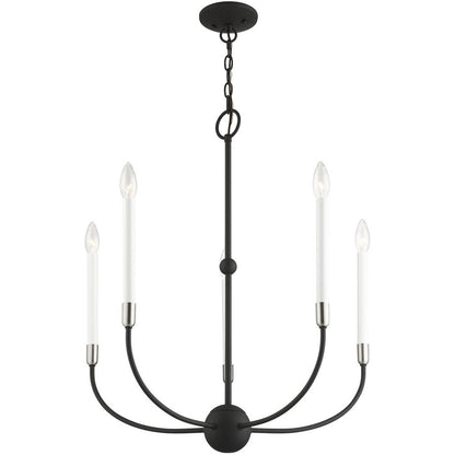 Five Light Dimmable Chandelier With Shades