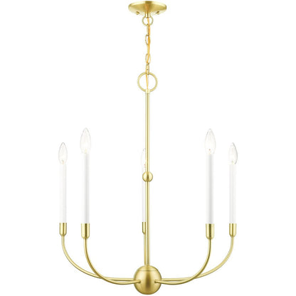 Five Light Dimmable Chandelier With Shades