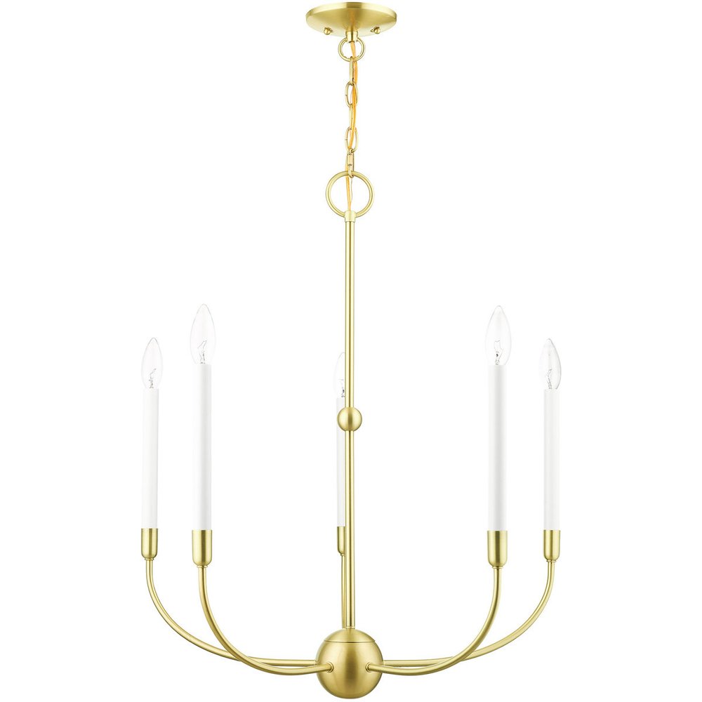Five Light Dimmable Chandelier With Shades