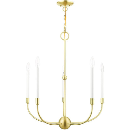 Five Light Dimmable Chandelier With Shades
