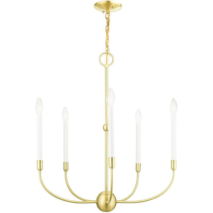 Five Light Dimmable Chandelier With Shades
