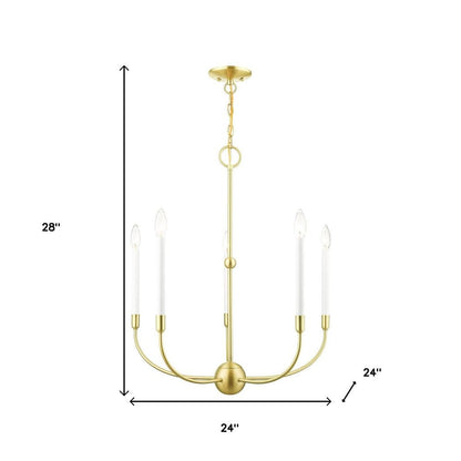Five Light Dimmable Chandelier With Shades
