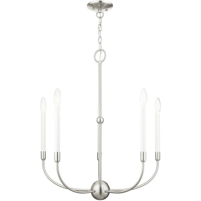 Five Light Dimmable Chandelier With Shades