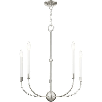 Five Light Dimmable Chandelier With Shades
