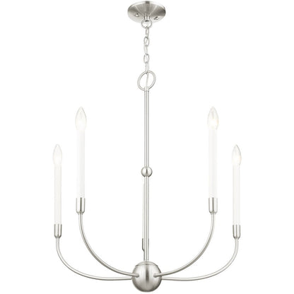 Five Light Dimmable Chandelier With Shades