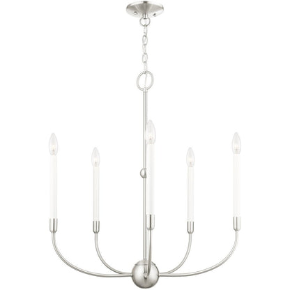 Five Light Dimmable Chandelier With Shades