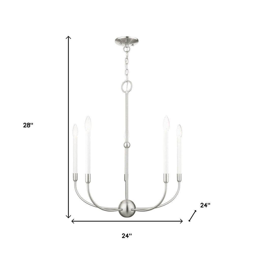 Five Light Dimmable Chandelier With Shades