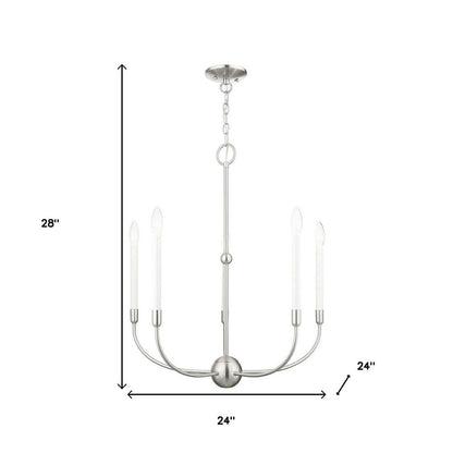 Five Light Dimmable Chandelier With Shades