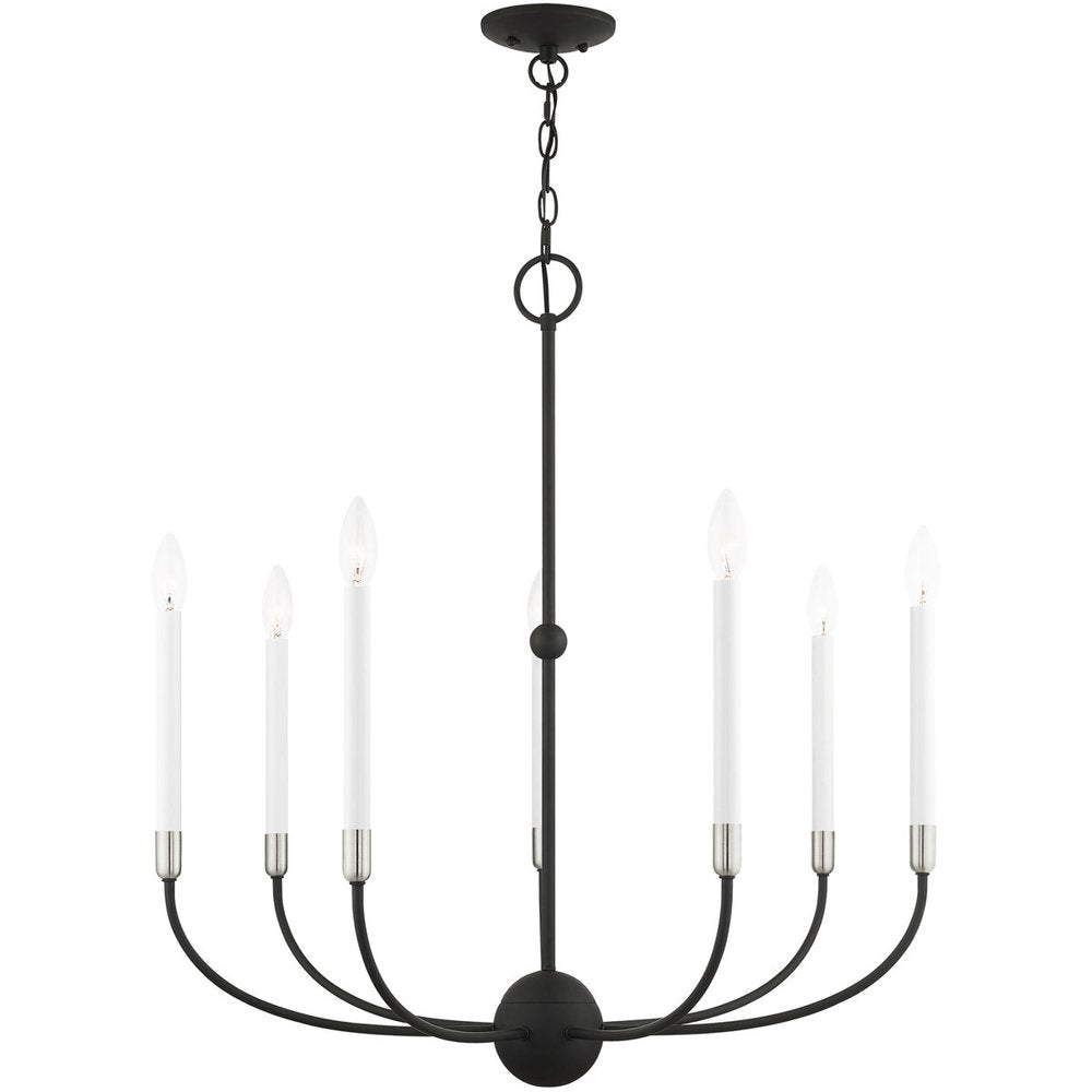 Seven Light Dimmable Chandelier With Shades