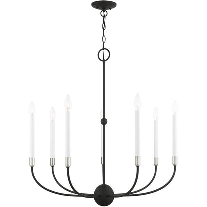 Seven Light Dimmable Chandelier With Shades