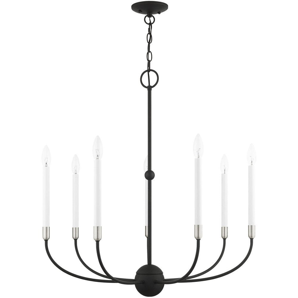 Seven Light Dimmable Chandelier With Shades