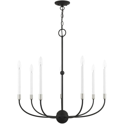 Seven Light Dimmable Chandelier With Shades