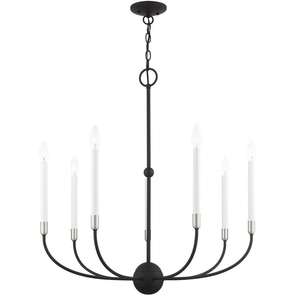 Seven Light Dimmable Chandelier With Shades