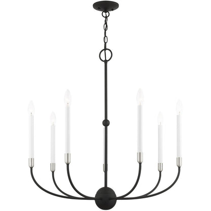 Seven Light Dimmable Chandelier With Shades