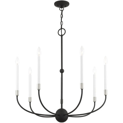 Seven Light Dimmable Chandelier With Shades