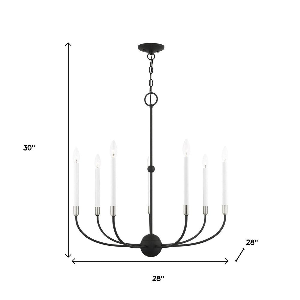 Seven Light Dimmable Chandelier With Shades