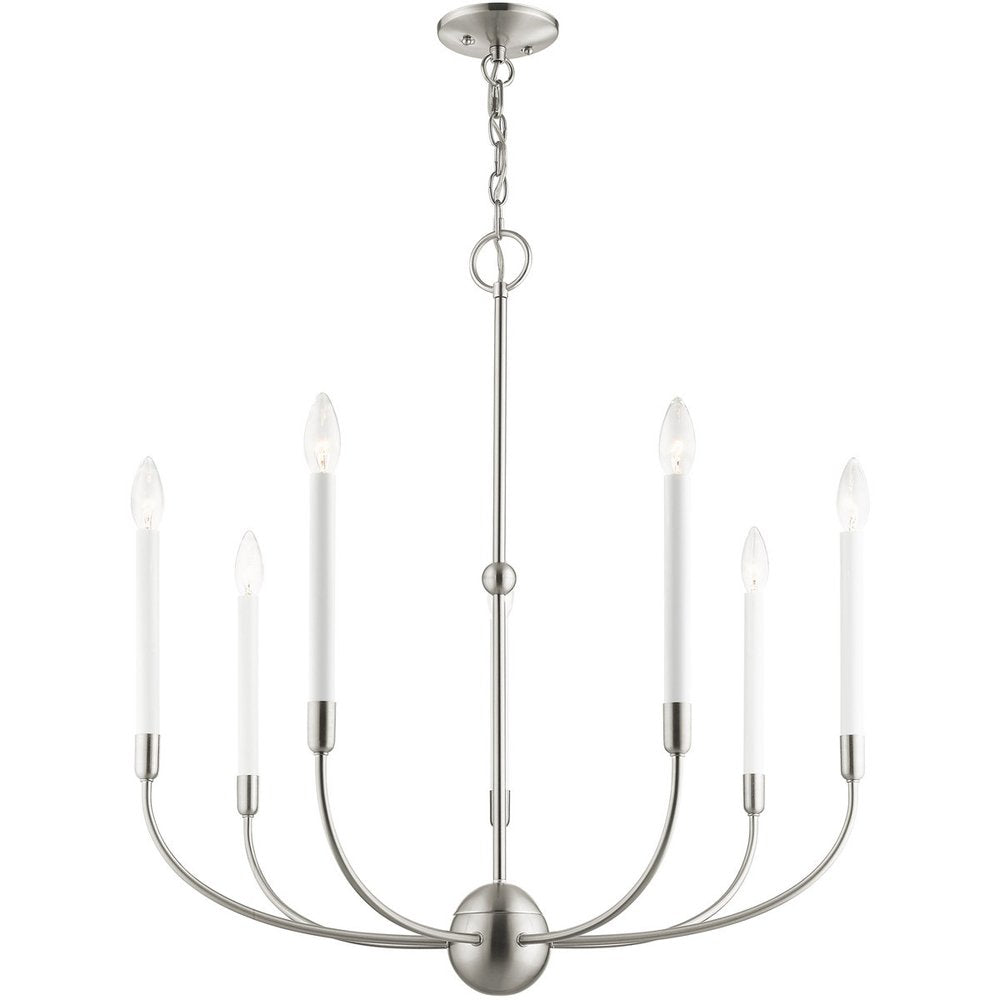 Seven Light Dimmable Chandelier With Shades
