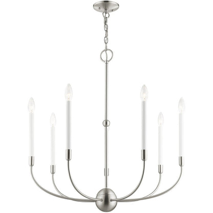 Seven Light Dimmable Chandelier With Shades