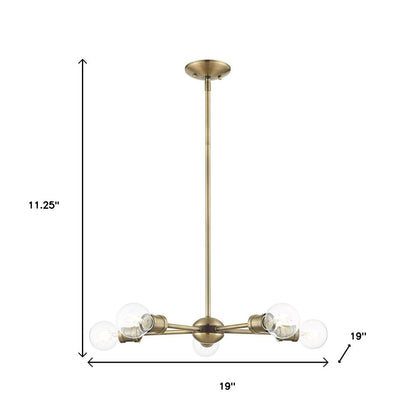 Five Light Dimmable Chandelier With Shades