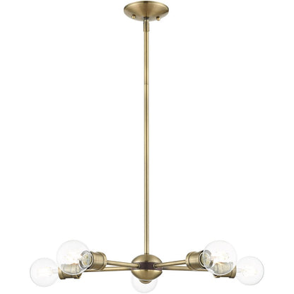Five Light Dimmable Chandelier With Shades