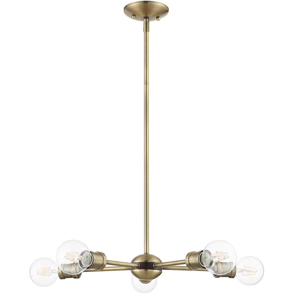 Five Light Dimmable Chandelier With Shades