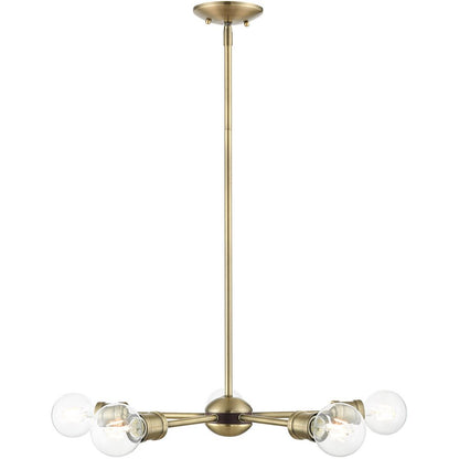 Five Light Dimmable Chandelier With Shades