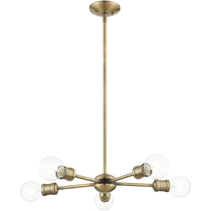 Five Light Dimmable Chandelier With Shades
