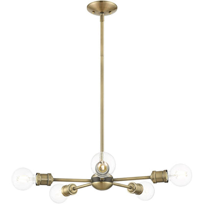 Five Light Dimmable Chandelier With Shades
