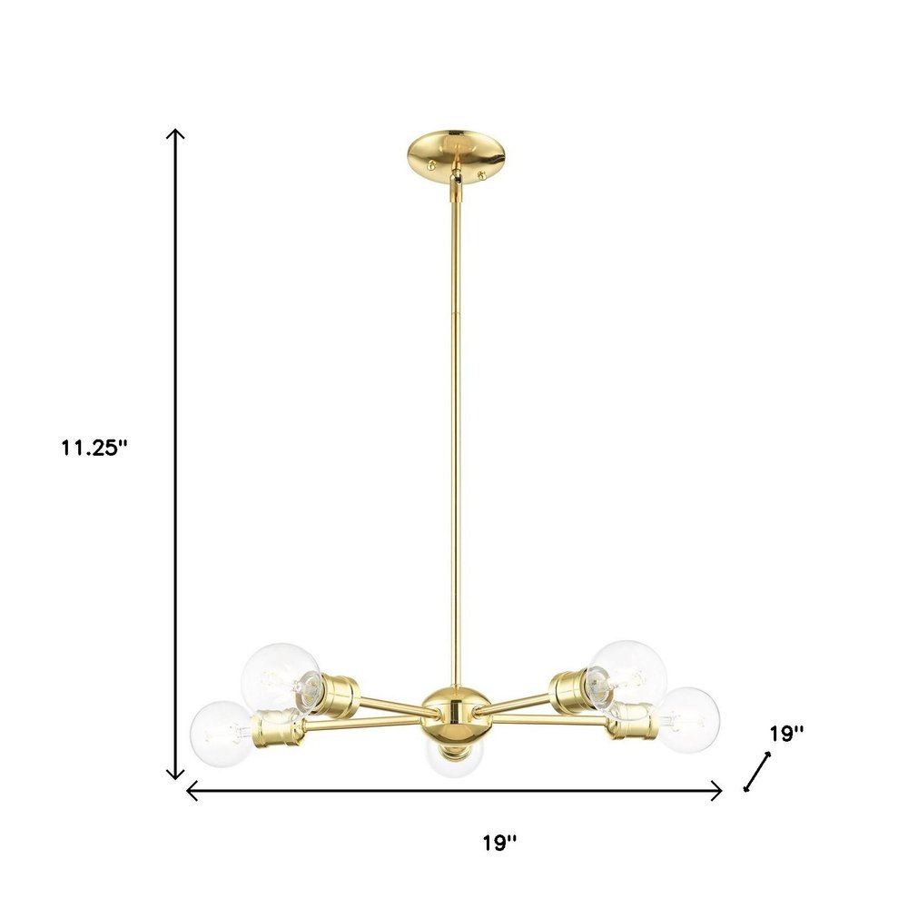 Five Light Dimmable Chandelier With Shades