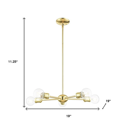 Five Light Dimmable Chandelier With Shades
