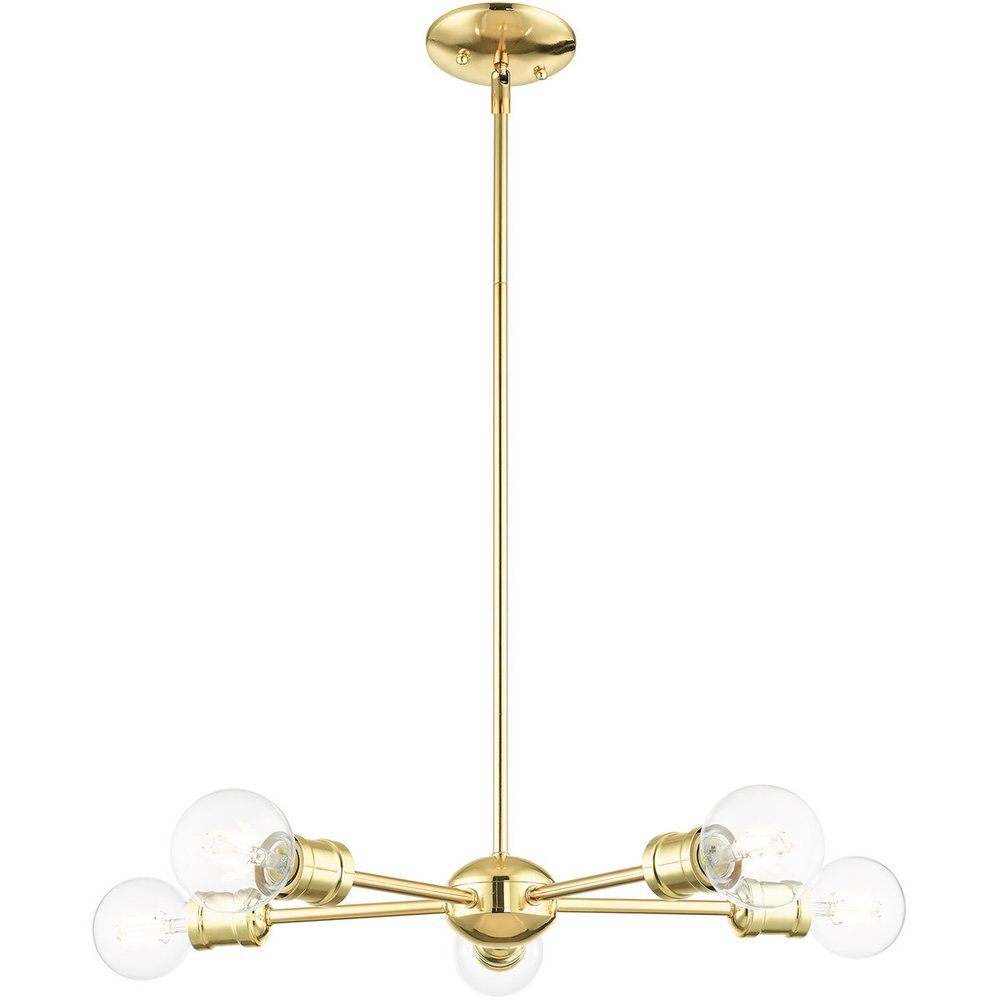 Five Light Dimmable Chandelier With Shades