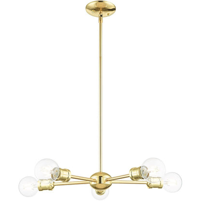 Five Light Dimmable Chandelier With Shades