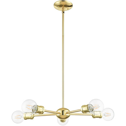 Five Light Dimmable Chandelier With Shades
