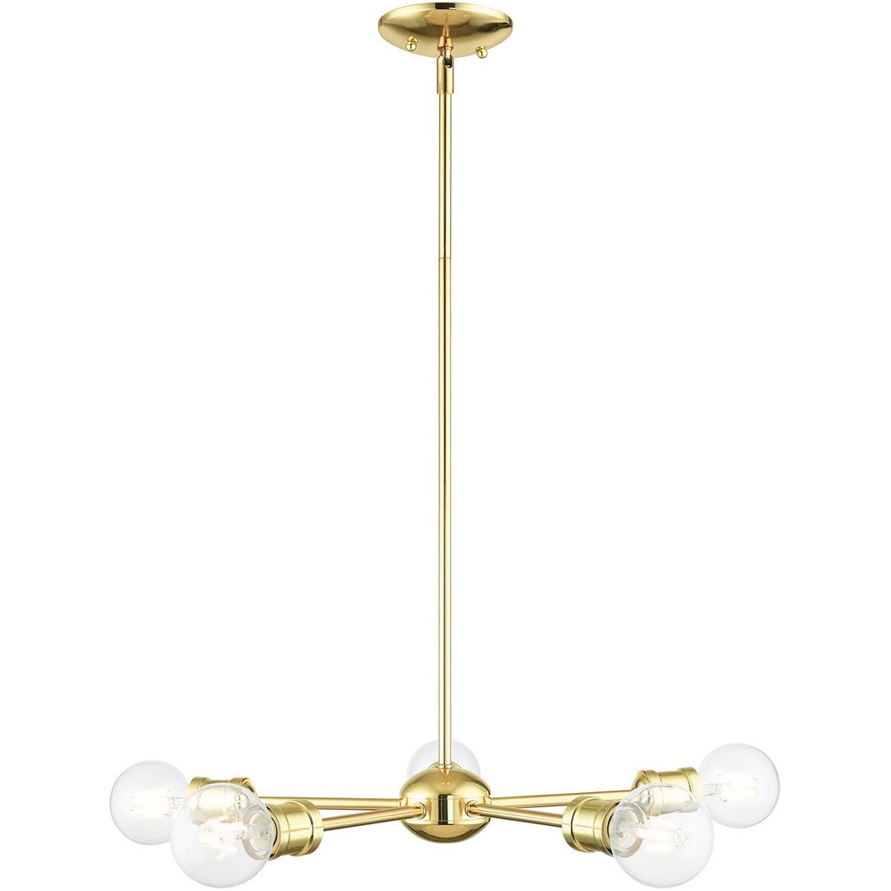 Five Light Dimmable Chandelier With Shades