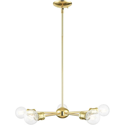 Five Light Dimmable Chandelier With Shades