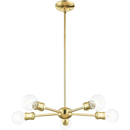 Five Light Dimmable Chandelier With Shades
