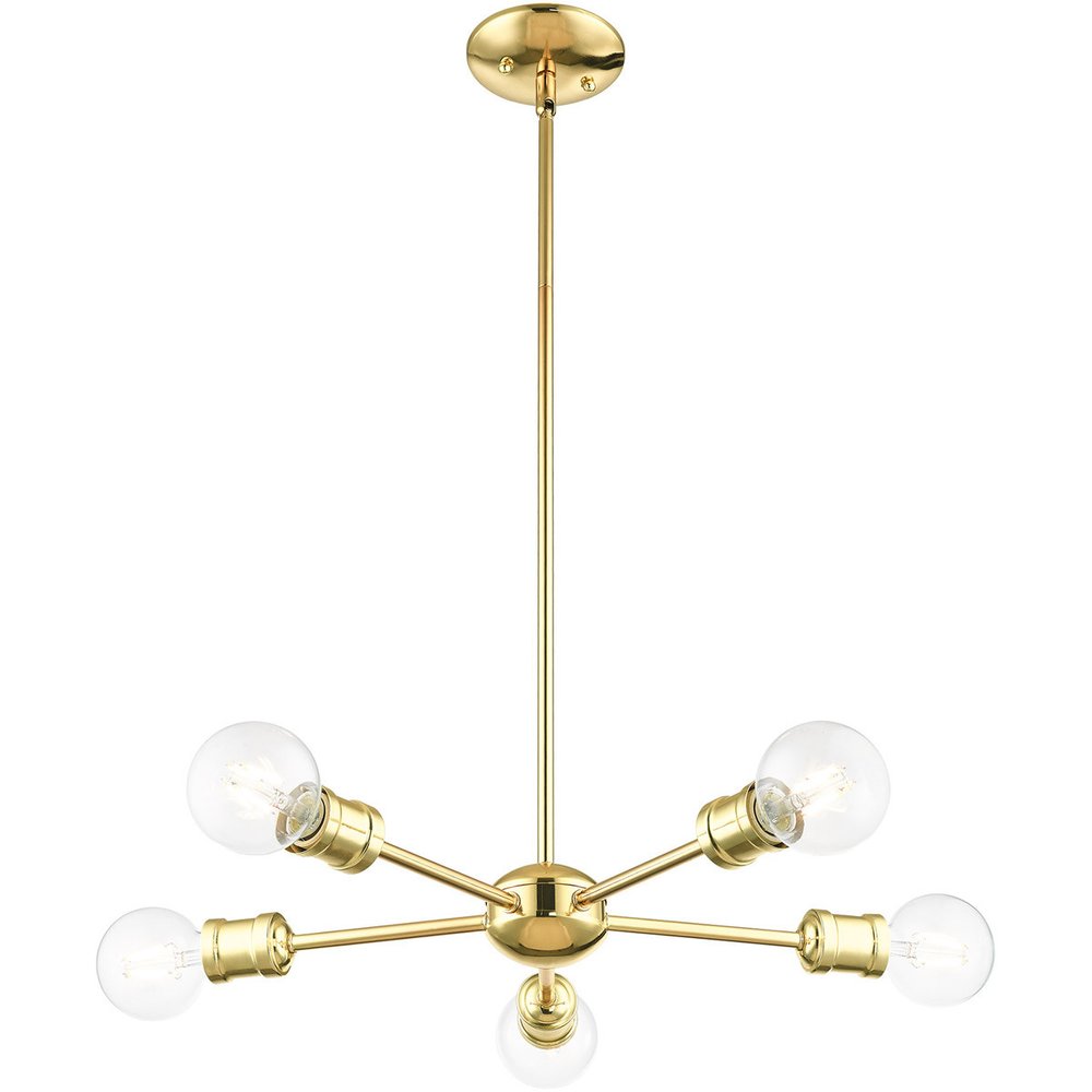 Five Light Dimmable Chandelier With Shades