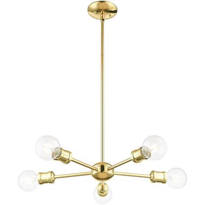 Five Light Dimmable Chandelier With Shades