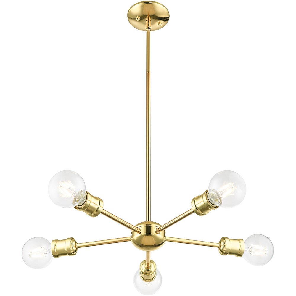 Five Light Dimmable Chandelier With Shades