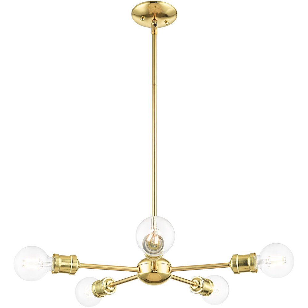 Five Light Dimmable Chandelier With Shades