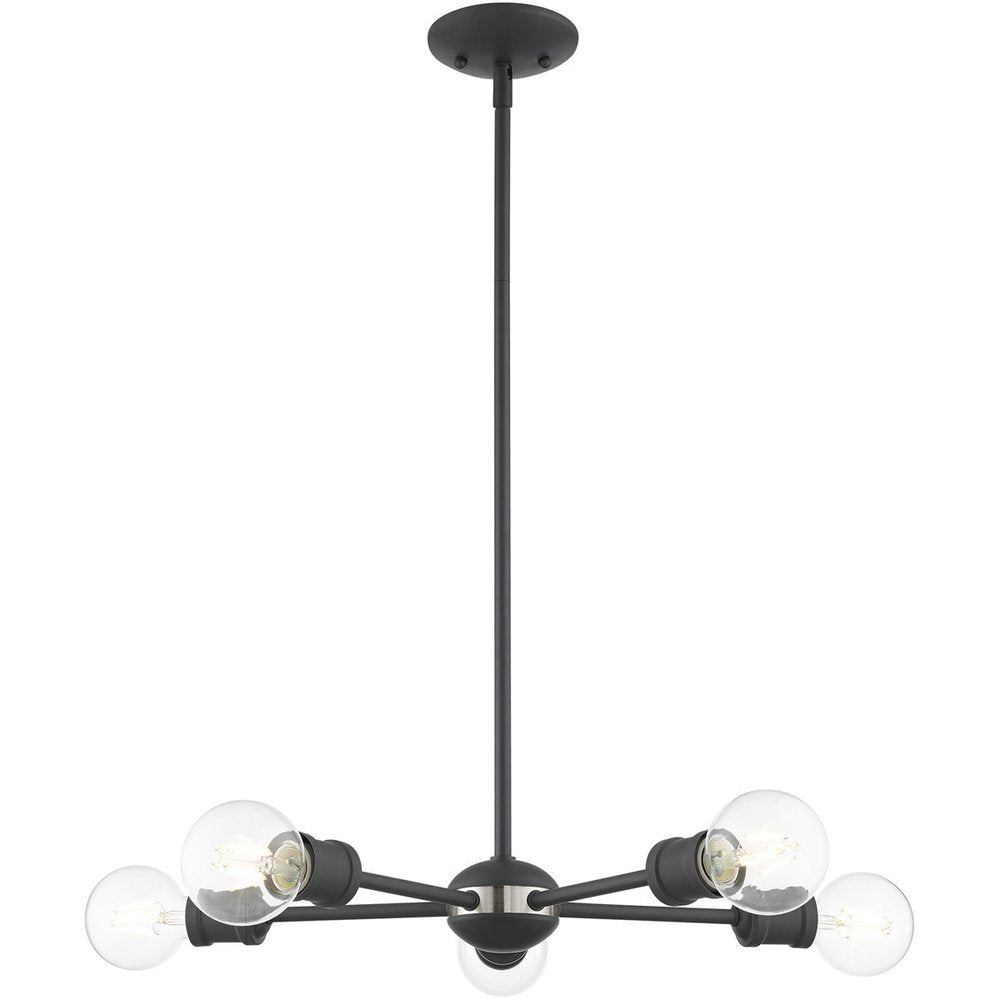 Five Light Dimmable Chandelier With Shades