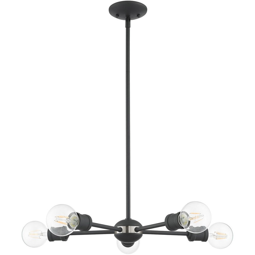 Five Light Dimmable Chandelier With Shades