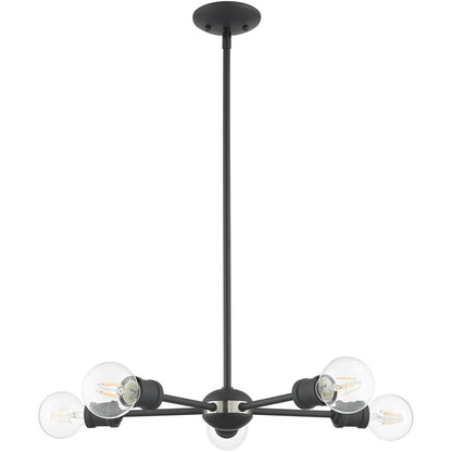 Five Light Dimmable Chandelier With Shades