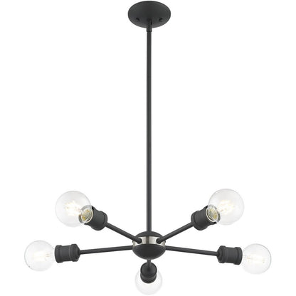 Five Light Dimmable Chandelier With Shades