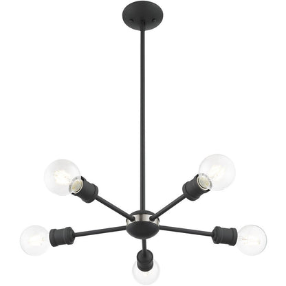 Five Light Dimmable Chandelier With Shades