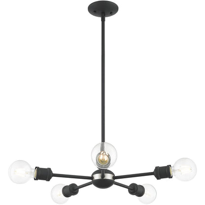 Five Light Dimmable Chandelier With Shades