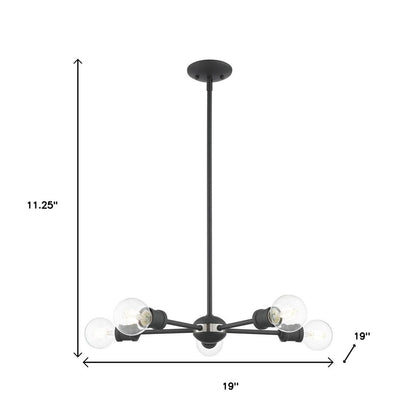 Five Light Dimmable Chandelier With Shades