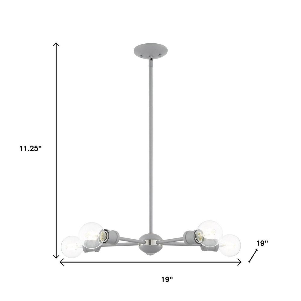 Five Light Dimmable Chandelier With Shades